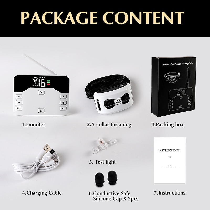 Dog Electronic Fence Barking Stop Remote Control 2-in-1 Training Electric Shock Dog Collar Intelligent Dog Trainer3