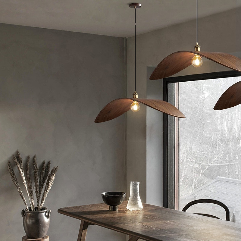 LED Pendant Light Wooden Wabi-Sabi Pendant Lights,Nordic Light Fixture,Minimalist Lamp,Wabi Sabi Lampshade,Rustic WabiSabi Ceiling Light Pendant Light 110-240V3