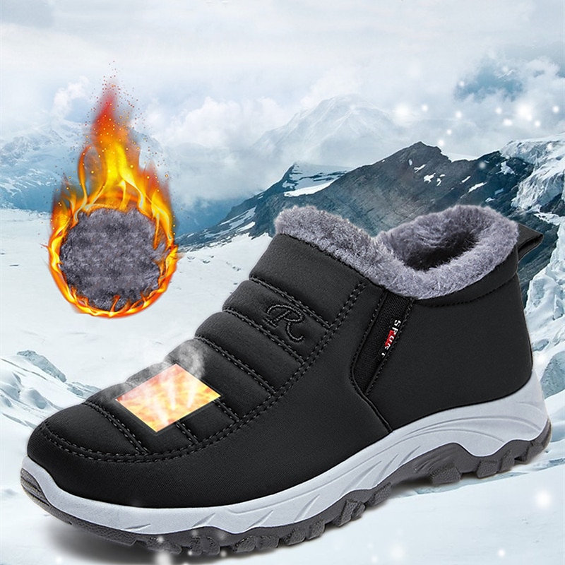 Men's Winter Thermal Waterproof Snow Boots – Slip-On Design with Plush Lining and Anti-Slip Sole for Cold Weather Outdoors