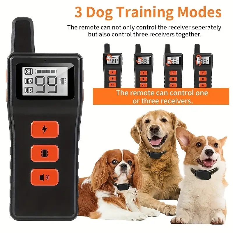 Train Your Dog Properly with This Waterproof Electric Remote Control Training Collar - Shock & Vibration Included!