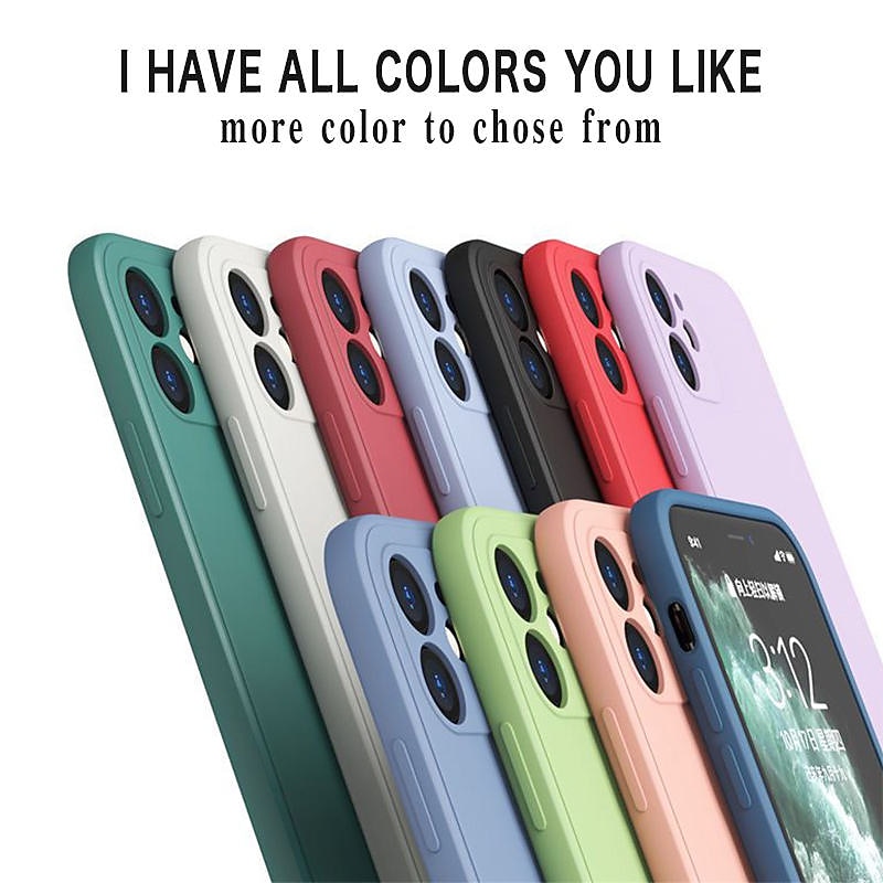 Phone Case For iPhone 15 14 Pro Max Plus 13 Pro Max Mini Back Cover Liquid Silicone Case Shockproof Solid Color Silica Gel Silicone