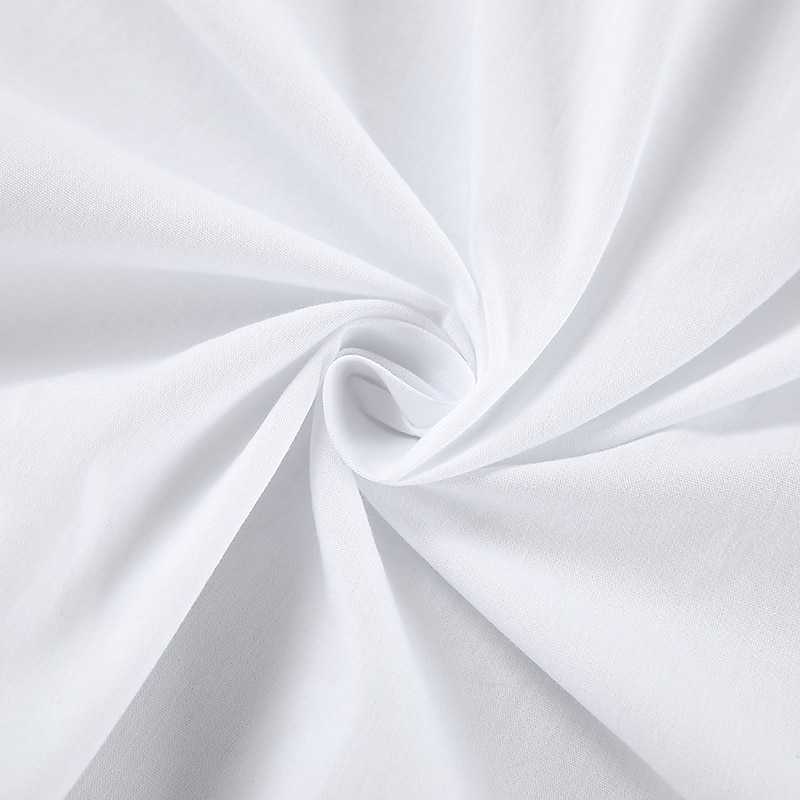 Women's Light Blue Black White Summer Spring Midi Dress White Dress Cotton Linen Dresses Sundress Classic Casual Vacation Daily Loose Fit Plain U Neck3