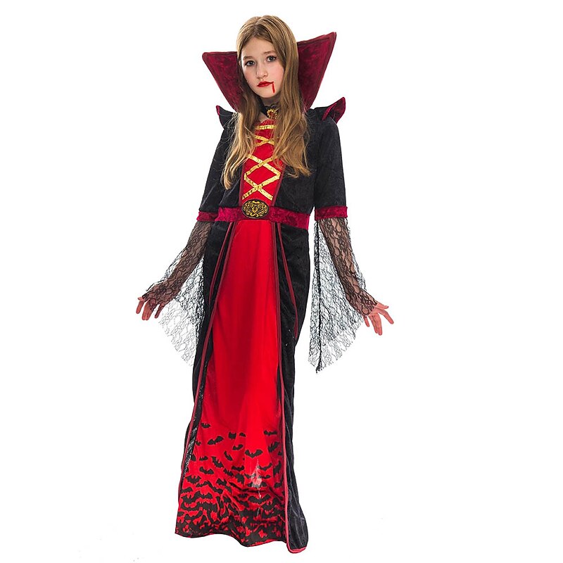 Witch Vampire Movie / TV Theme Costumes Halloween Cosplay Costume Party Costume Masquerade Walpurgis Night Outfits Cosplay Kid's Girls' Masquerade Performance Party Halloween Easy Halloween Costumes2