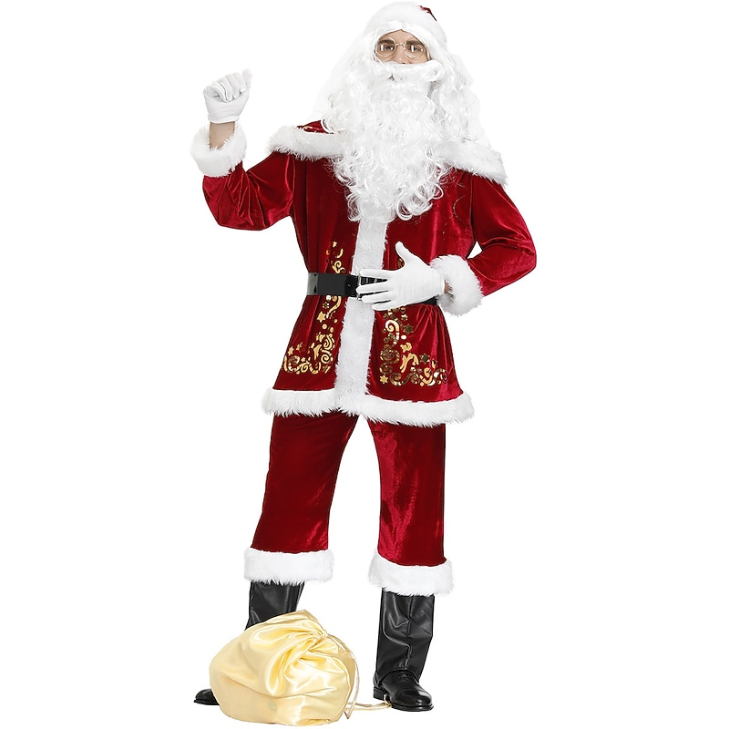 Santa Claus Mrs.Claus Santa Suits Cosplay Costumes Matching Family & Couples Men's Women's Christmas Cosplay Costume Family Matching Outfits Adults' Christmas Masquerade Christmas Eve Christmas Party3