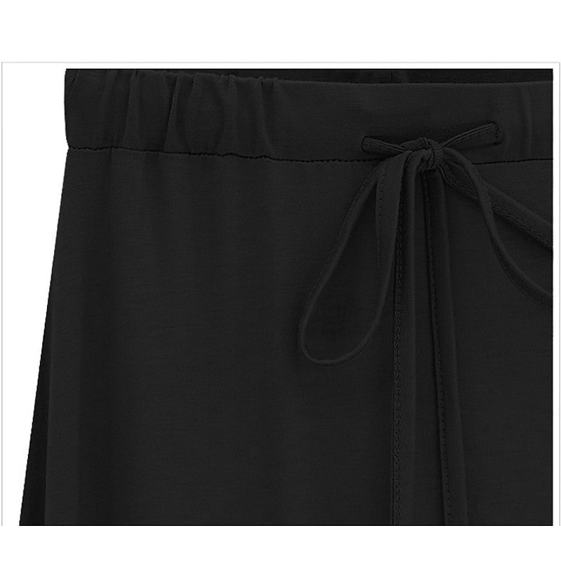 Women's Long Skirt Skirts Split Ends Solid Colored Daily Vacation Spring & Summer Cotton coastal grandma style Basic Casual Mermaid Black Grey4