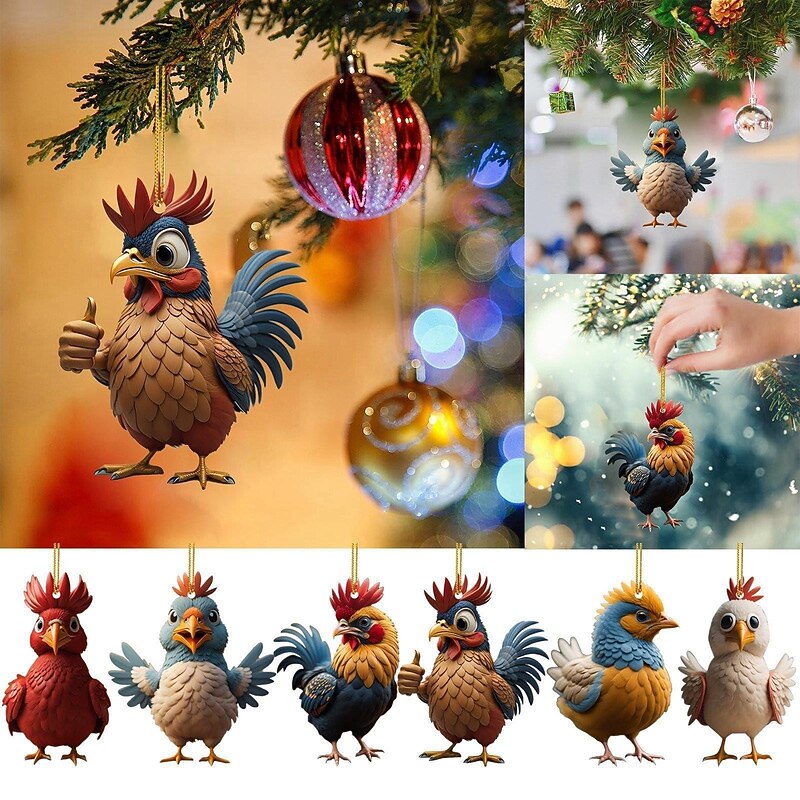 Cute Cartoon Cow Cock Car Pendant Home Tree Decoration, Cattle Cow Decorative Hanging Ornament Pendant for Christmas Tree Home Decor3