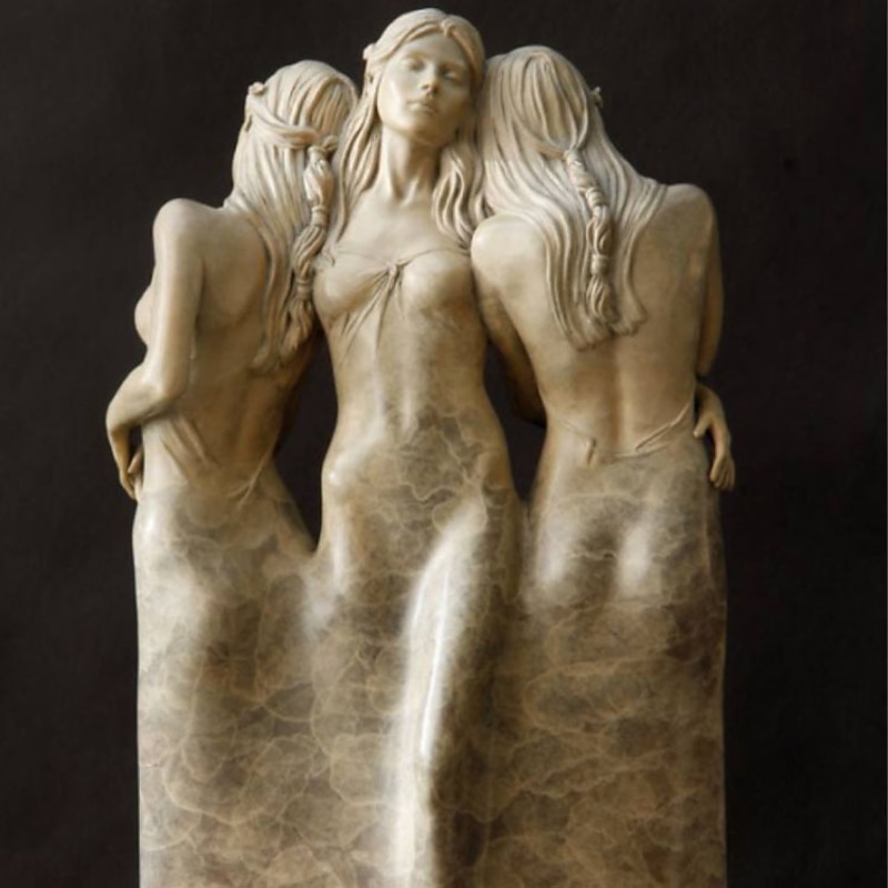 Three Goddess Embracing Statue, Handmade Resin Goddess Figurine Decor, Modern Statue for Home Living Room Office Decor, for Women3