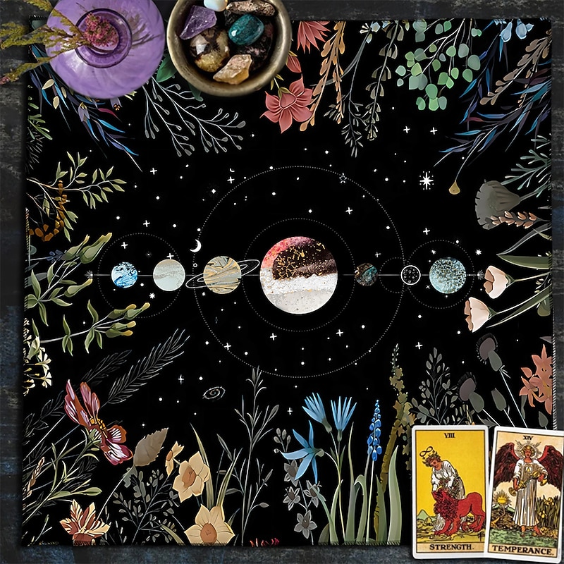 Tarot Tablecloth for Game, Altar Cloth, Witchcraft Astrology Decor Oracle Card Pad Tarot Mat Witcher Decor, Party Favors, Party Gift Decor, Party Supplies Magic Art Divination2