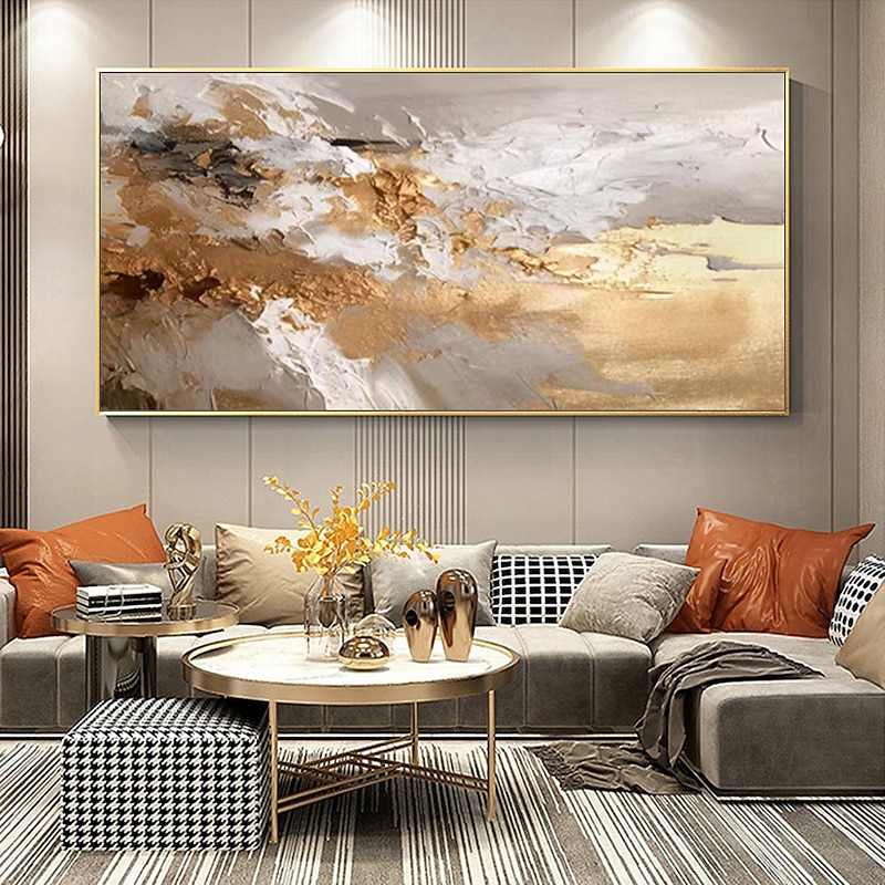 Mintura Handmade Abstract Thick Texture Gold Oil Paintings On Canvas Wall Art Decoration Modern Pictures For Home Decor Rolled Frameless Unstretched Painting4