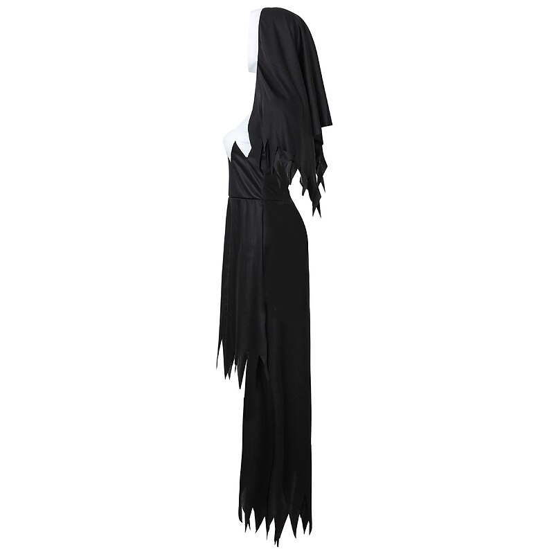 Valak Halloween Cosplay Costume The Nun Cosplay Adults' Women's Carnival Masquerade Mardi Gras Party / Evening Easy Halloween Costumes Dress Up4