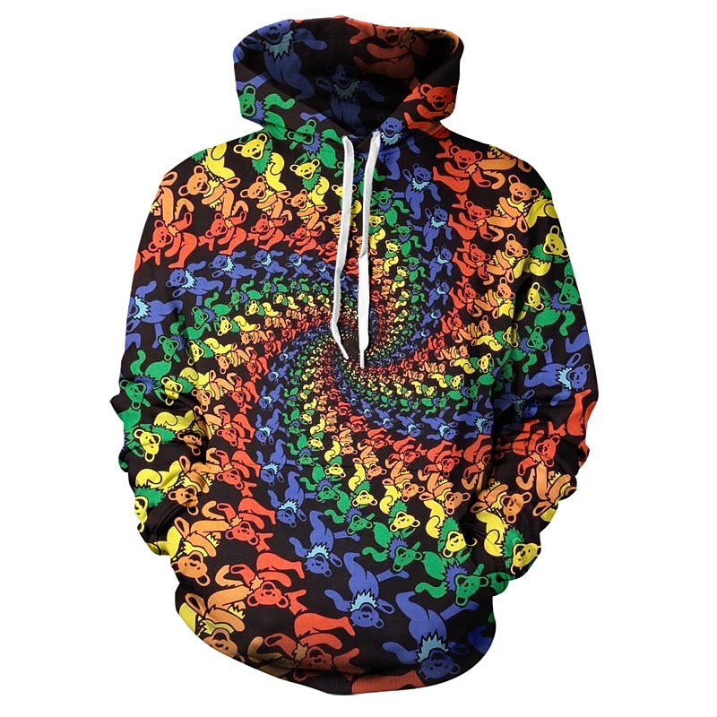 Tie-dye Print Hoodie 1980s Disco Hoodie Christmas Hoodie Cartoon Manga Anime Front Pocket Graphic Hoodie For Men's Women's Unisex Adults'4