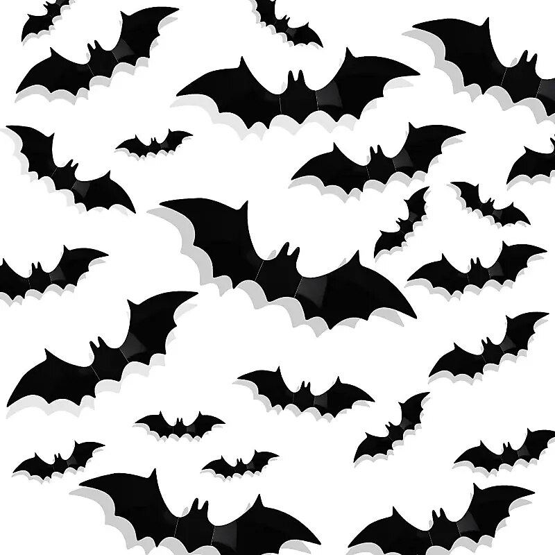 Halloween Decoration 3D Black PVC Bat Halloween Party Bar Room Halloween Party Scary Decor Props Wall Sticker Halloween Decor Halloween Supplies4