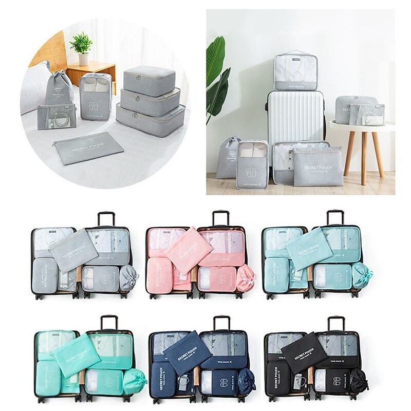 Compression Travel Packing Cubes Set for Luggage Storage and Backpack Organizer Space Savers, 7pcs Suitcase Organizer Bags, Large Capacity Clothing Storage for Travel3