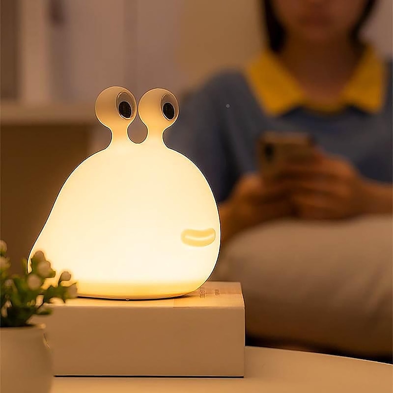 Slug Night Light Nursery Squishy Lamp Silicone Night Light for Breastfeeding Cute Animal Bedside Lamp for Baby Kids Teens Soft Nightlight with Touch Sensor for Bedroom2