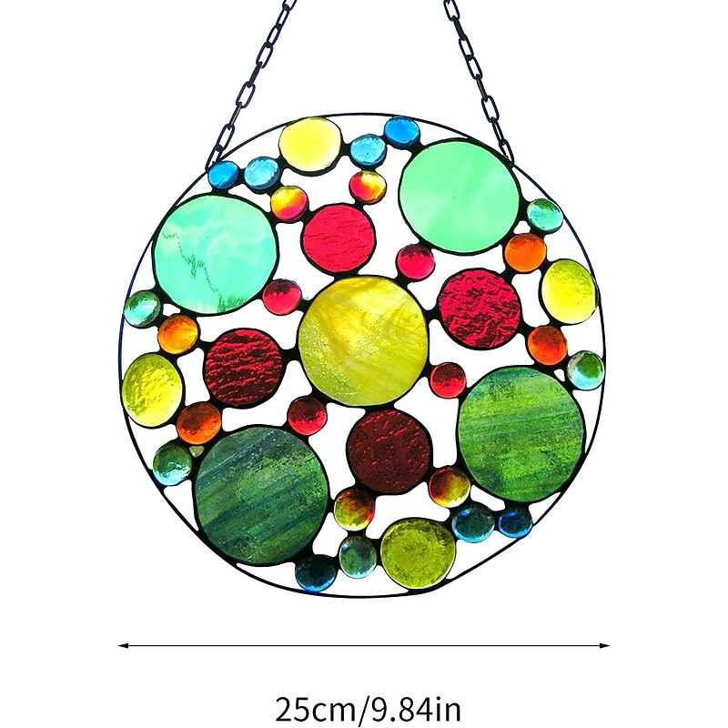 Stained Suncatcher Colorful Handicraft Pendant Creative Outdoor Garden Landscape Decoration Pendant3