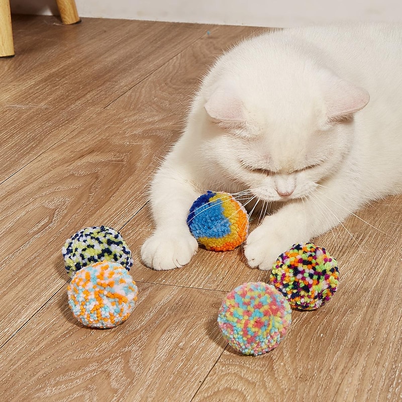 cross-border cat toys new plush ball cat color polypropylene scratch-resistant and bite-resistant cat ball cat supplies wholesale