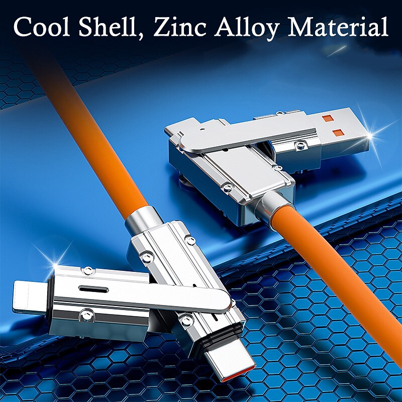 1 Pack Multi Charging Cable 3.3ft USB C to USB C / Lightning USB A to micro USB / USB C 6 A Charging Cable Fast Charging High Data Transfer Durable 4 in 1 Easy carry For Macbook iPad Samsung Phone3