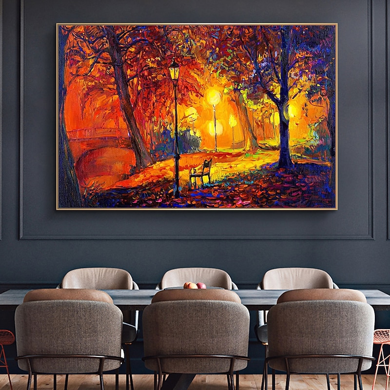 Mintura Handmade Abstract Tree Landscape Oil Paintings On Canvas Wall Art Decoration Modern Picture For Home Decor Rolled Frameless Unstretched Painting3