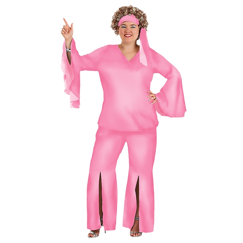 Retro Vintage Hippie 1980s Outfits Plus Size Bell Bottom Pants Hippie Doll Fancy Dress Women's Masquerade Party / Evening Bachelorette Party Pride Parade Adults' Top Pants Headband4