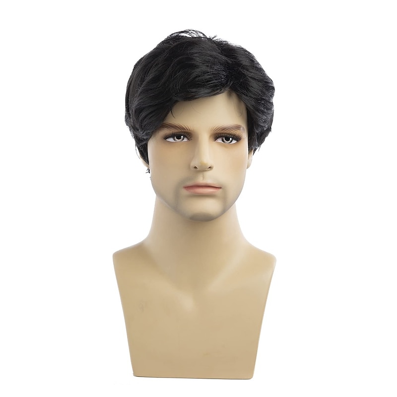 Mens Wigs Short Light Brown Wig Synthetic Heat Resistant Natural Carnival Cosplay Hair Wig for Male2