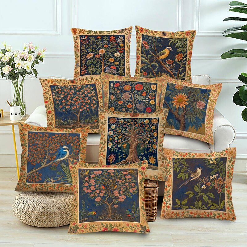 Double Side Pillow Cover 4PC Tree of Life Soft Decorative Square Cushion Case Pillowcase for Bedroom Livingroom Sofa Couch Chair3
