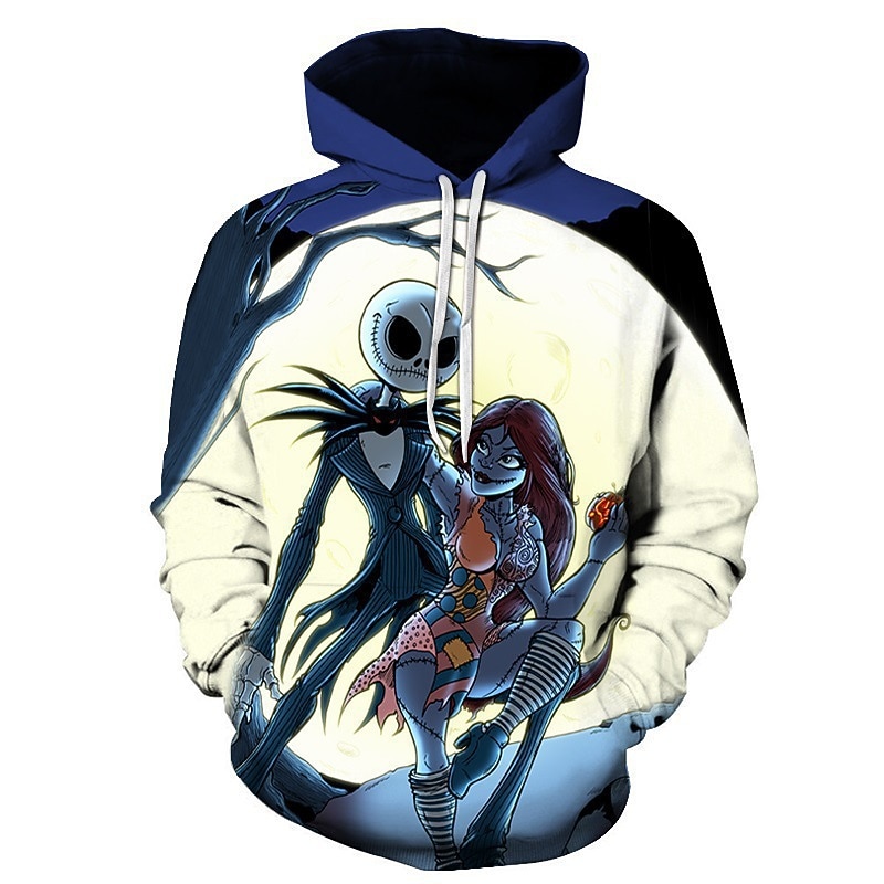 Halloween Skull Skeleton Hoodie Pullover Funny Christmas Hoodie Print 3D Front Pocket Graphic For Couple's Men's Women's Adults' Halloween Carnival Masquerade 3D Print Halloween Vacation3