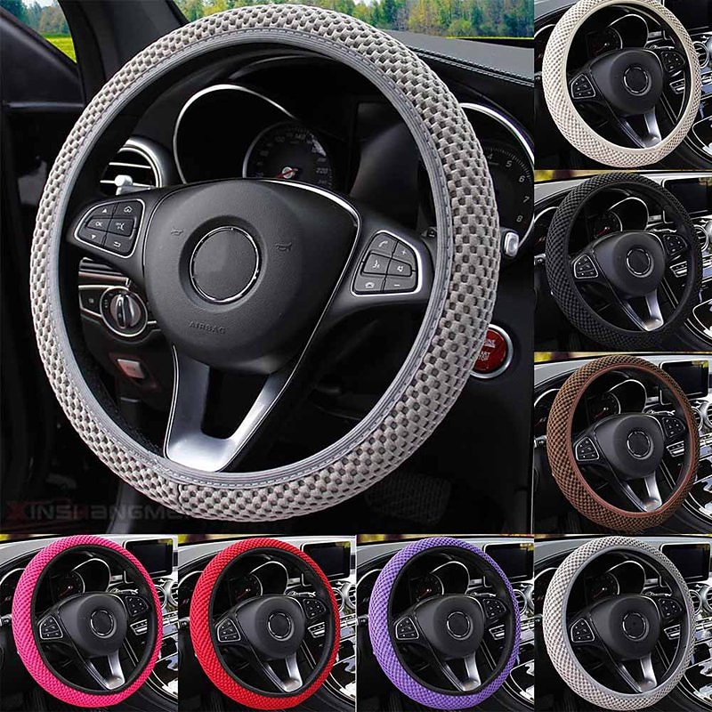 1pc Light ice wire steering wheel cover universal 38CM wear-resistant non-slip car modification accessories car accessories without inner ring