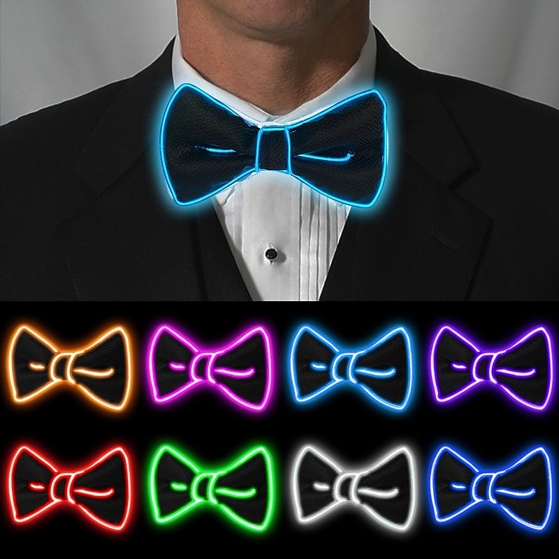 Luminous Light Up Bow Tie LED El Wire Tie For Christmas Rave Party Gift Novelty Party Dress2