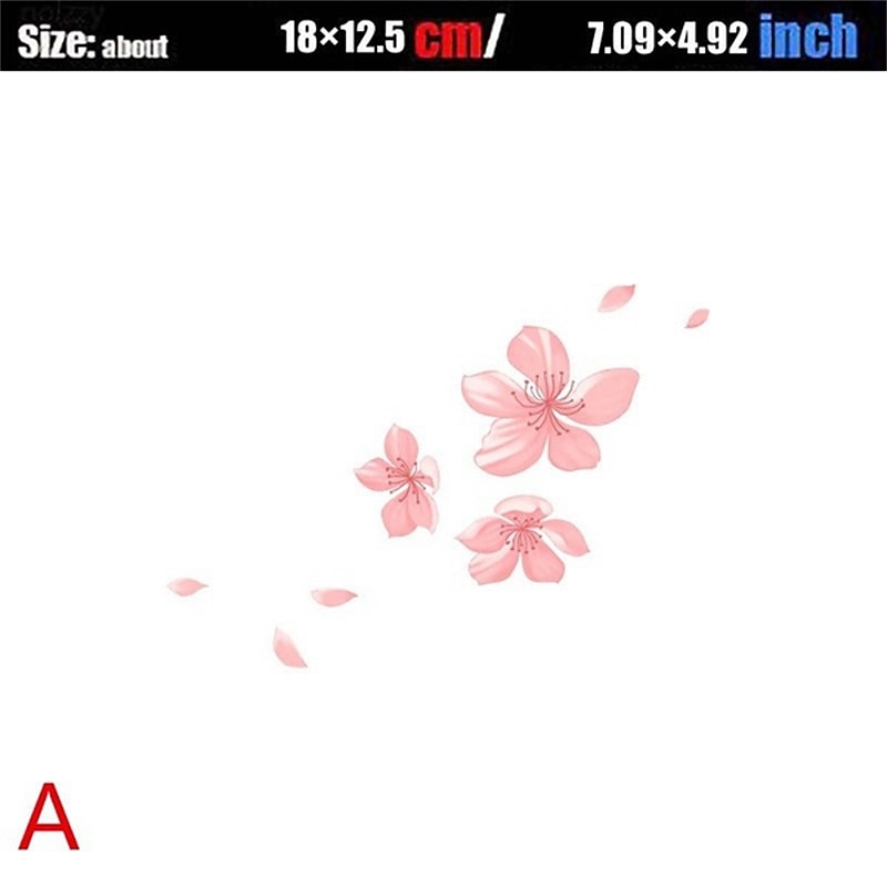 Cherry Blossom Floral Car Stickers Love Pink Car Tuning Styling Accessories4