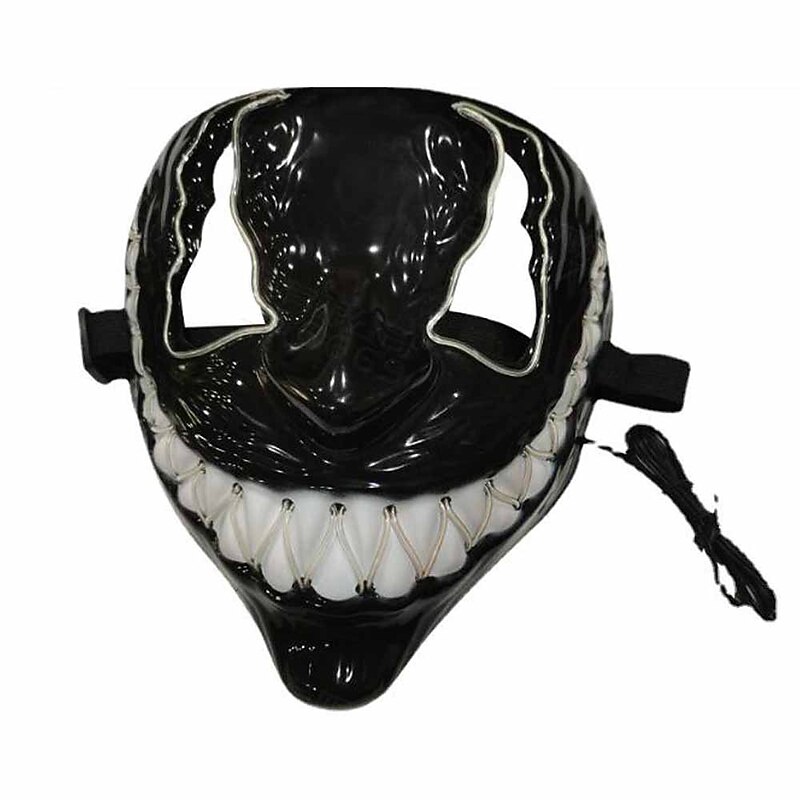 Mask Halloween LED Light Up Mask for Adults Kids Dark and Evil Glowing Eyes Neon Mask with 3 Lighting Modes EL Wire - Ideal Gift for Men Women Halloween Costume Party4