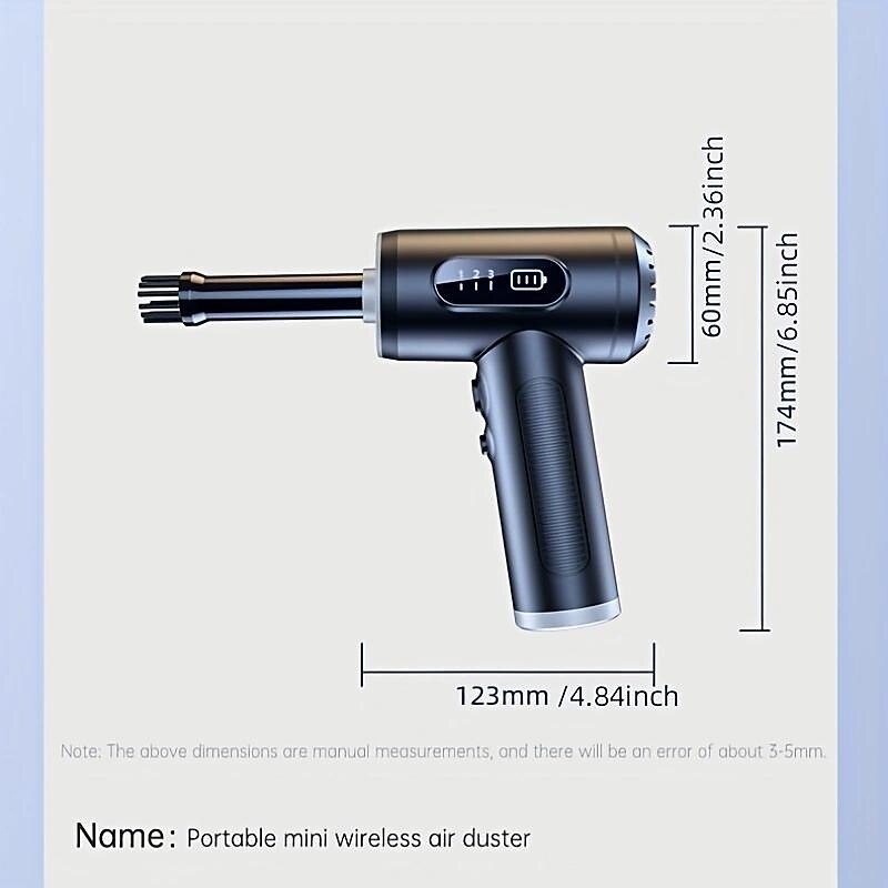 120000PA High Power Wireless Handheld Car Vacuum Cleaner with Digital Display and LED Lighting - Perfect for Cleaning Keyboard Computer Case and Desktop2