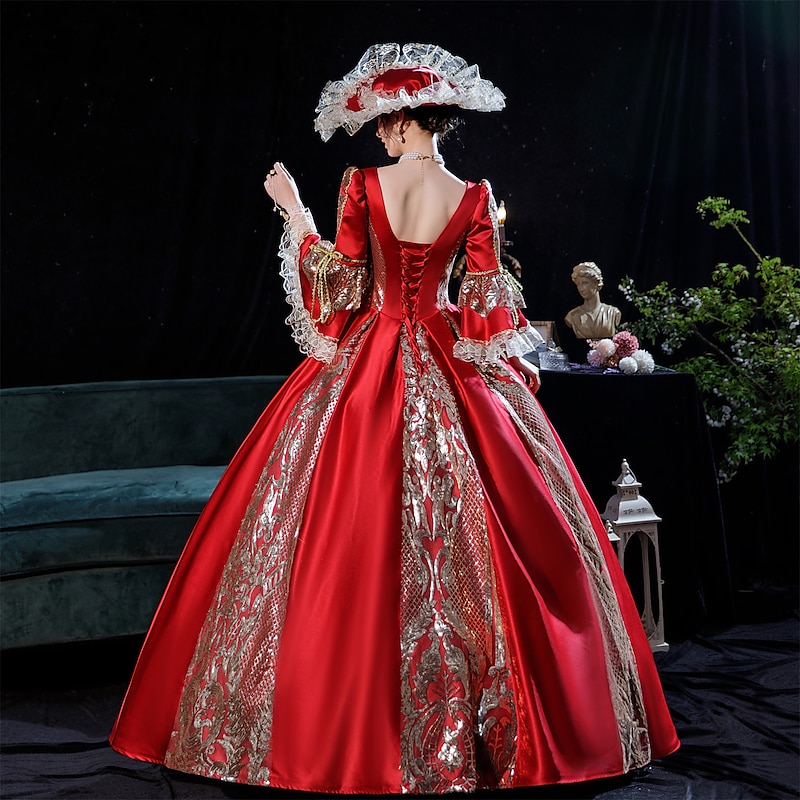 Gothic Victorian Vintage Inspired Dress Party Costume Prom Dress Princess Shakespeare Solid Color Ball Gown Fancy Dress Women's Halloween Carnival Valentine's Day Party Evening Party Masquerade4