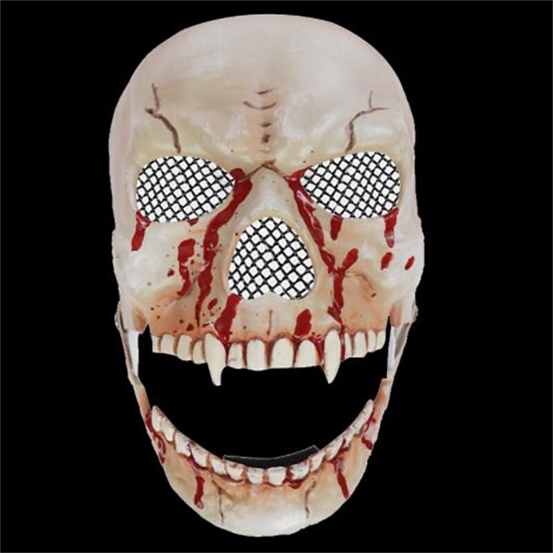 Halloween Scary Skull Mask - Realistic Half Face Skull Mask with Movable Jaw, Breathable Mesh, Adjustable Straps - Perfect for Cosplay, Halloween, Masquerade Parties3