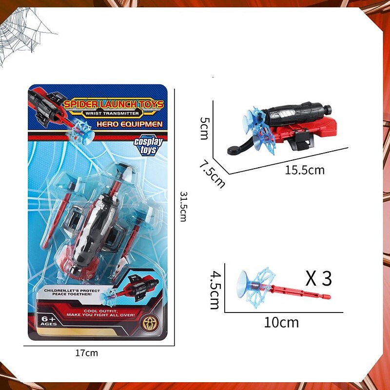 Children'S Toy Halloween Gift Jet Watch Bracelet Spinning Can Stick To The Wall Soft Bullet Gun Wrist Toy Hero Spider Launcher3