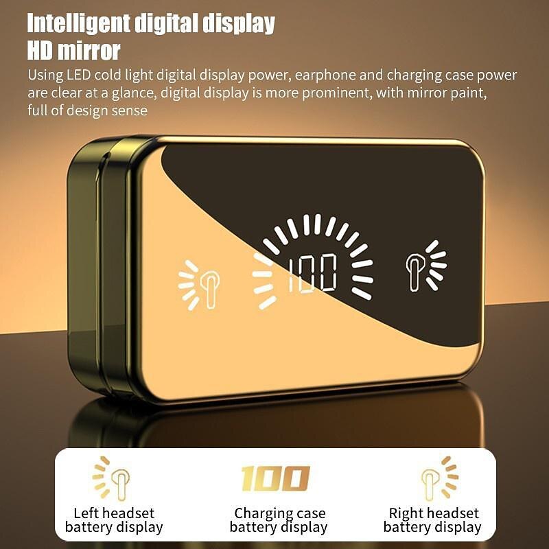 TWS Wireless Bluetooth Headset CVC8.0 Noise Reduction Bluetooth Earphones LED Display Fingerprint Touch Wireless Earbuds Waterproof Dual Headphones with Power Bank Charging Case2