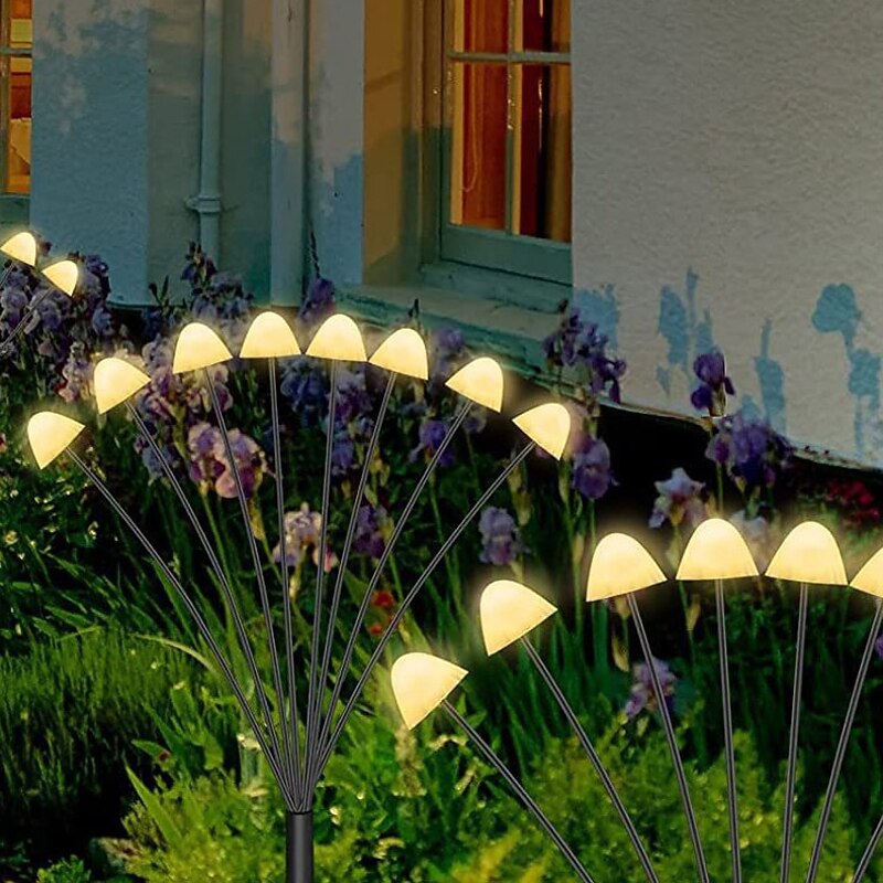 Solar Outdoor Light LED Mushroom Lamp 6/8 Heads Garden Decoration Waterproof Garden Home Lawn Fireworks Light floor Christmas New Year Decoration2