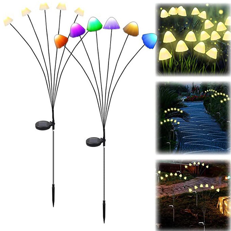 Solar Outdoor Light LED Mushroom Lamp 6/8 Heads Garden Decoration Waterproof Garden Home Lawn Fireworks Light floor Christmas New Year Decoration3