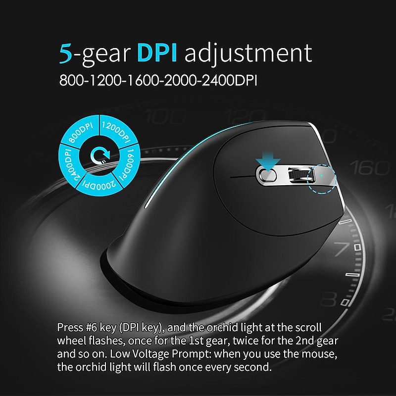 F-36 Ergonomic Vertical Mouse Right Left Hand 2.4G+BT1+BT2 Wireless Computer Gaming Mice Optical USB Mice for Computer Desktop3