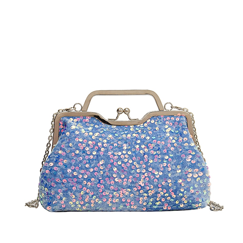 Women's Handbag Evening Bag Clutch Bags Synthetic Party Bridal Shower Wedding Party Sequin Large Capacity Anti-Dust Solid Color White Pink Blue3