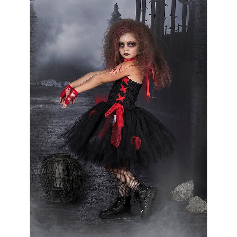 Zombie Halloween Dress Cosplay Costume Tutu Cosplay Kid's Girls' Carnival Masquerade Party / Evening Easy Halloween Costumes Dress Up4