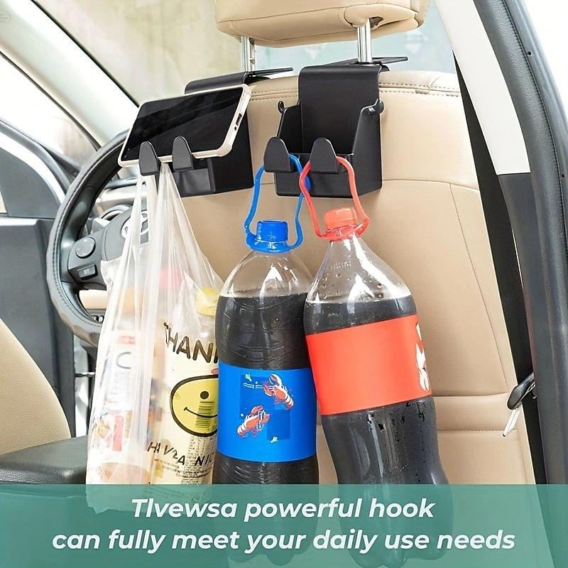 3-in-1 Car Hooks: Hang Your Phone, Headrest, and Other Stuff - All in One Holder!4