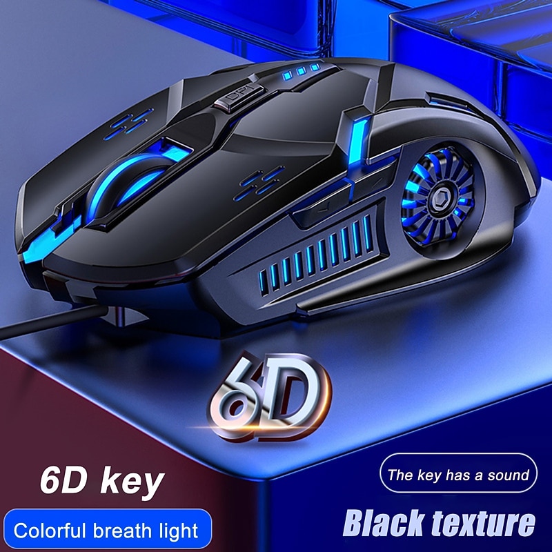 Gaming Mouse Low-noise 7 Color Backlight 6 Key Anti-slip Mechanical Mouse USB Wired Gaming Mouse for PC and Laptop