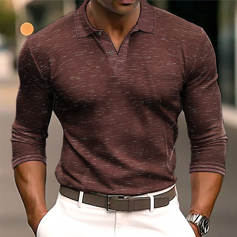 Men's Polo Shirt Golf Shirt Casual Holiday Classic Long Sleeve Fashion Basic Plain Quick Dry Summer Regular Fit Black Dark Navy Coffee Grey Polo Shirt2