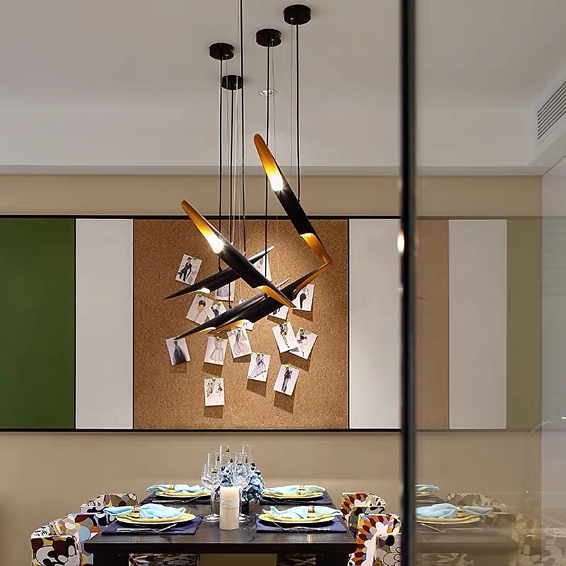 LED Pendant Light 2-Light Unique Metal Modern Farmhouse Cord Adjustable Pendant Lamps Kitchen Island Lighting for Dining Room Bedroom Hallway Over Sink 110-240V4