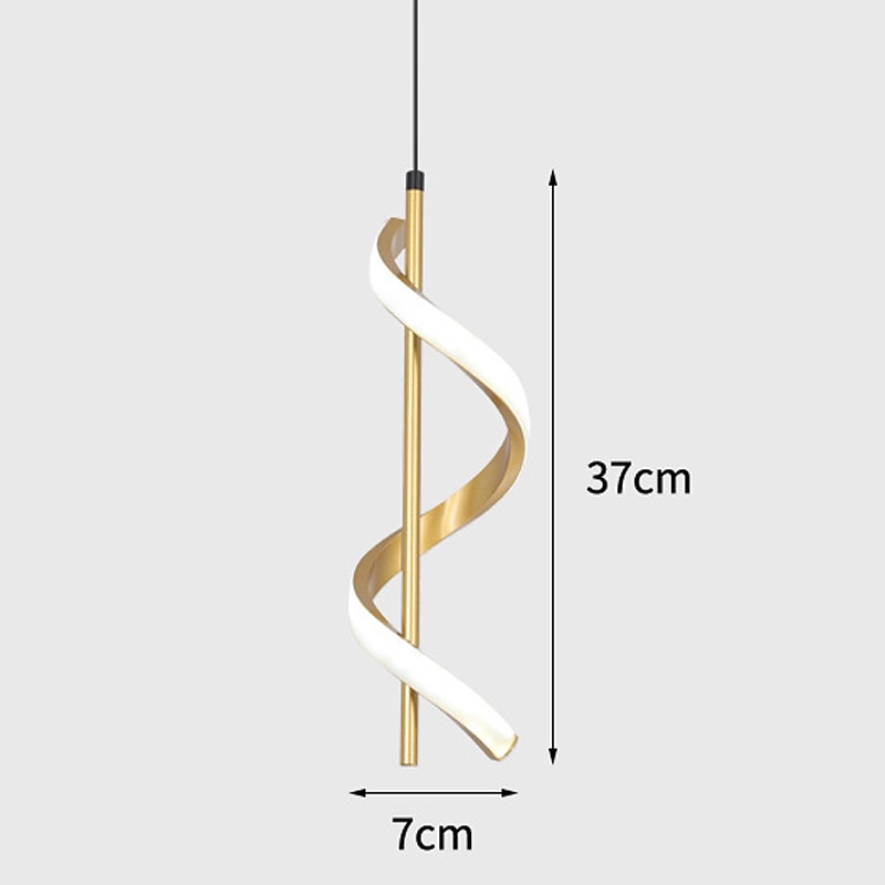 Pendant Lights Brushed Gold Black Pendant Lighting for Kitchen Island,Spiral Kitchen Lights Ceiling,Pendant Lights Kitchen Island,Gold Brass Pendant Lighting,4000K Modern Pendant Light,Pendant Light 1 Pack 110-240V4