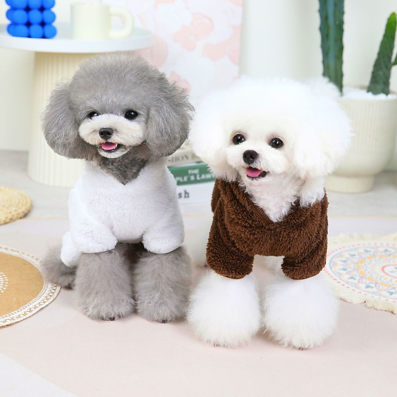 Dog Cat Coat Jacket Fashion Cute Winter Warm Breathable Soft Washable Comfortable Outdoor Casual Daily Dog Clothing for Bichon Frise Pomeranian Baby Pet Papillon Small2