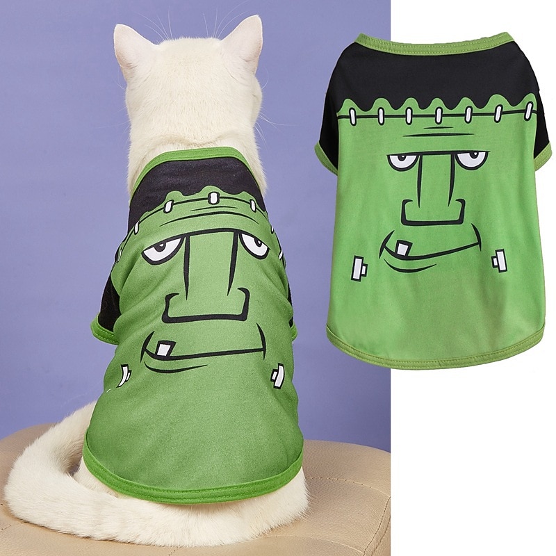 Dog Cat Shirt / T-Shirt Fashion Cool Breathable Soft Washable Comfortable Halloween Outdoor Casual Daily Dog Clothing for Bichon Frise Pomeranian Baby Pet Papillon Small3