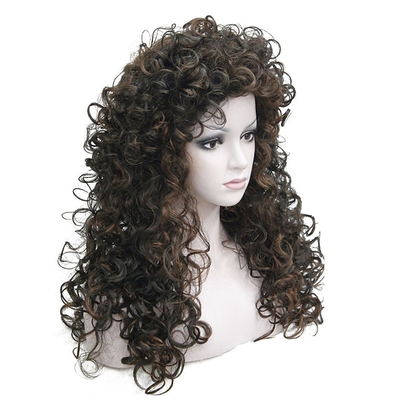 Synthetic Heat Resistant Hair Long Curly Wigs Cosplay Women Wig Halloween Wigs2
