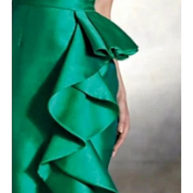 Sheath Cocktail Dresses Elegant Dress Formal Wedding Guest Asymmetrical Sleeveless Off Shoulder Satin with Ruffles Dresses3