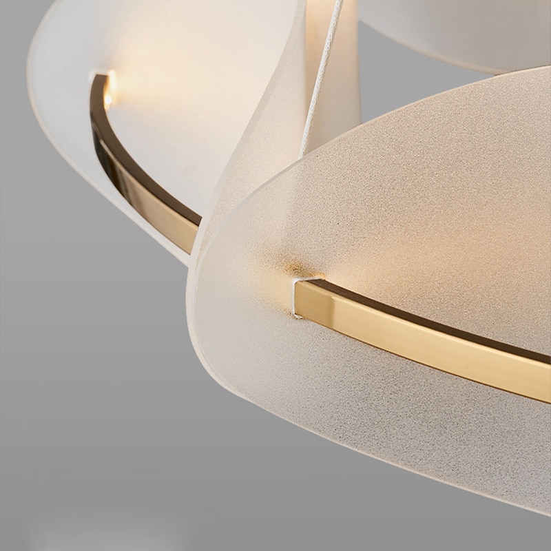 Chandelier Lighting 3 Color 60cm Acrylic Pendant Lamp Living Room Bedroom Dining Room Coffee Store Bar Hotel Decorate Fixtures Pearl Necklace Shape Hanging Light 110-240V4